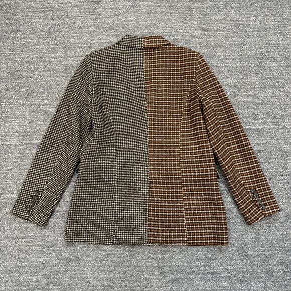Rails Blazer Women Small Cody Double Breasted Wool Blend Tween Plaid Two Tone - Picture 3 of 12